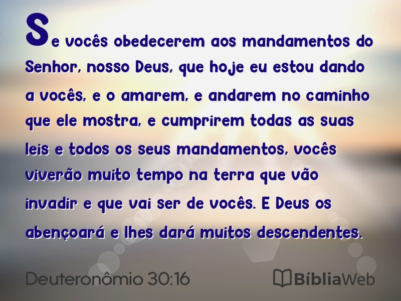 Deuteronômio 30:16 em imagem para compartilhar