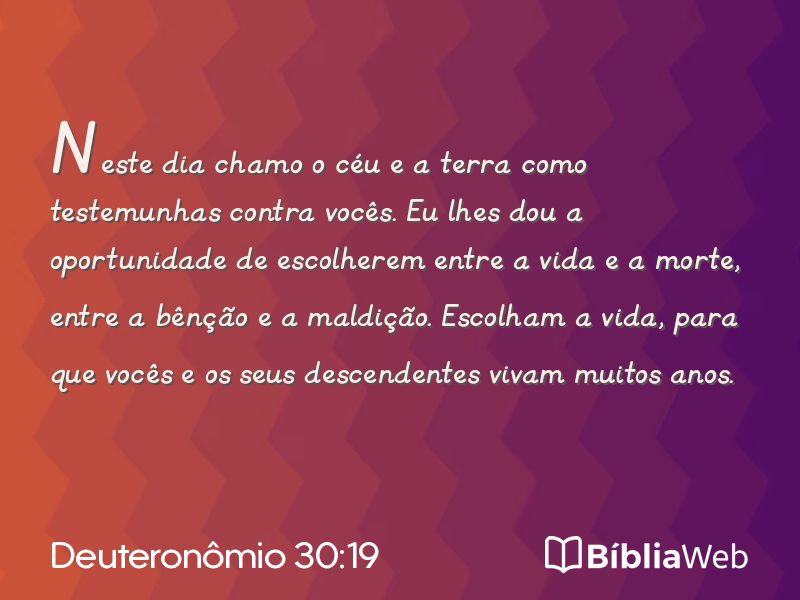 Deuteronômio 30:19 em imagem para compartilhar