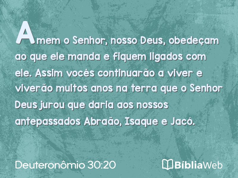 Deuteronômio 30:20 em imagem para compartilhar