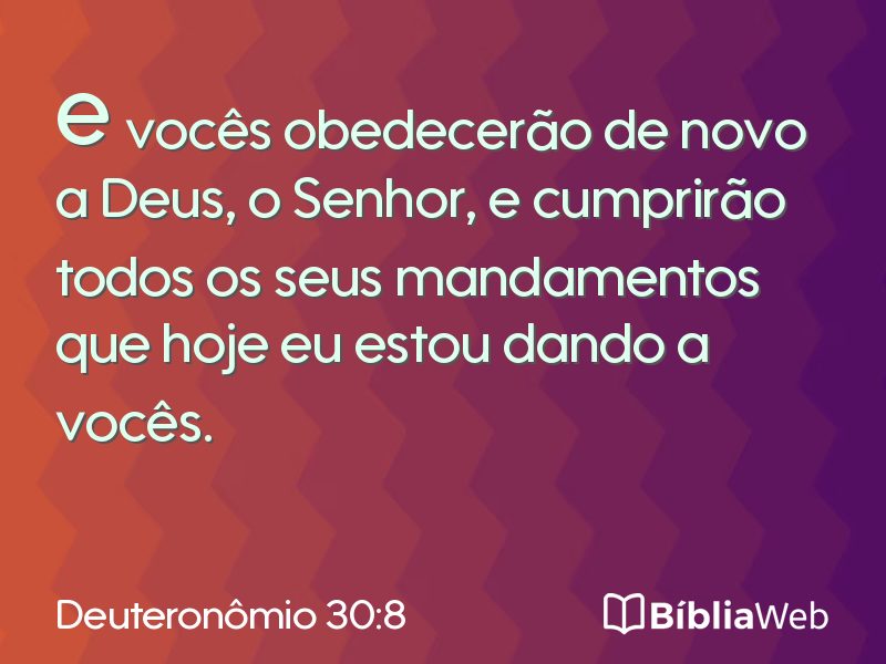 Deuteronômio 30:8 em imagem para compartilhar