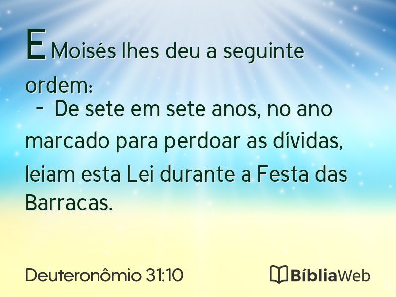 Deuteronômio 31:10 em imagem para compartilhar