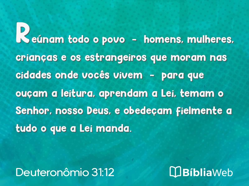 Deuteronômio 31:12 em imagem para compartilhar