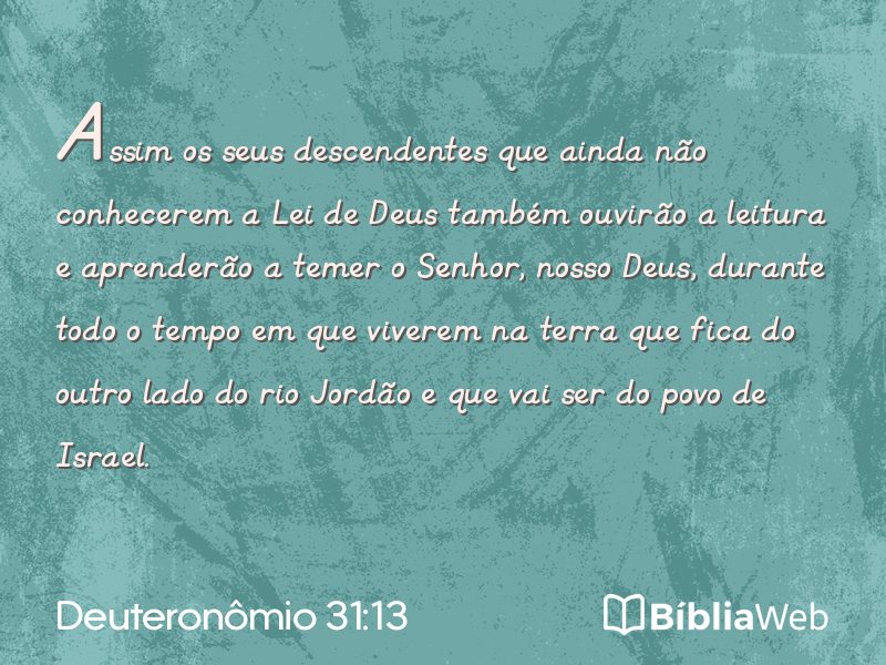Deuteronômio 31:13 em imagem para compartilhar