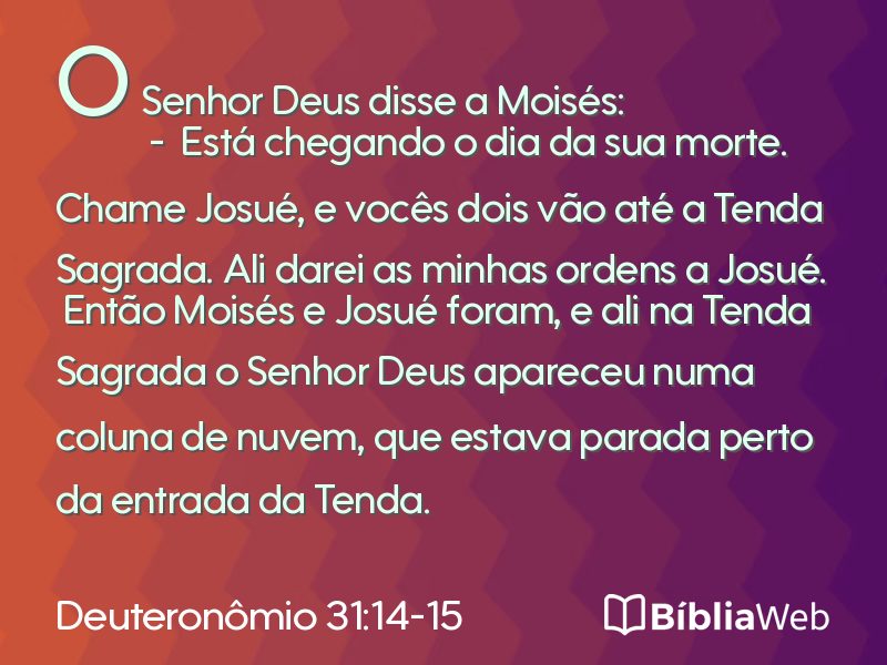 Deuteronômio 31:14-15 em imagem para compartilhar