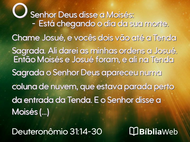 Deuteronômio 31:14-30 em imagem para compartilhar