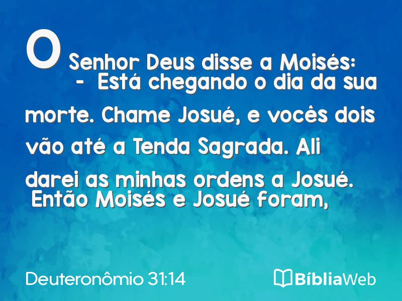 Deuteronômio 31:14 em imagem para compartilhar