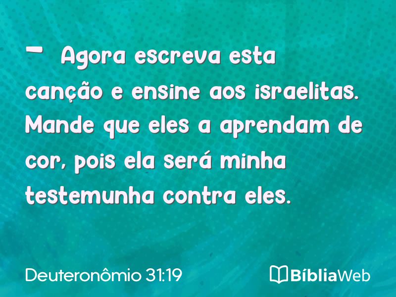 Deuteronômio 31:19 em imagem para compartilhar