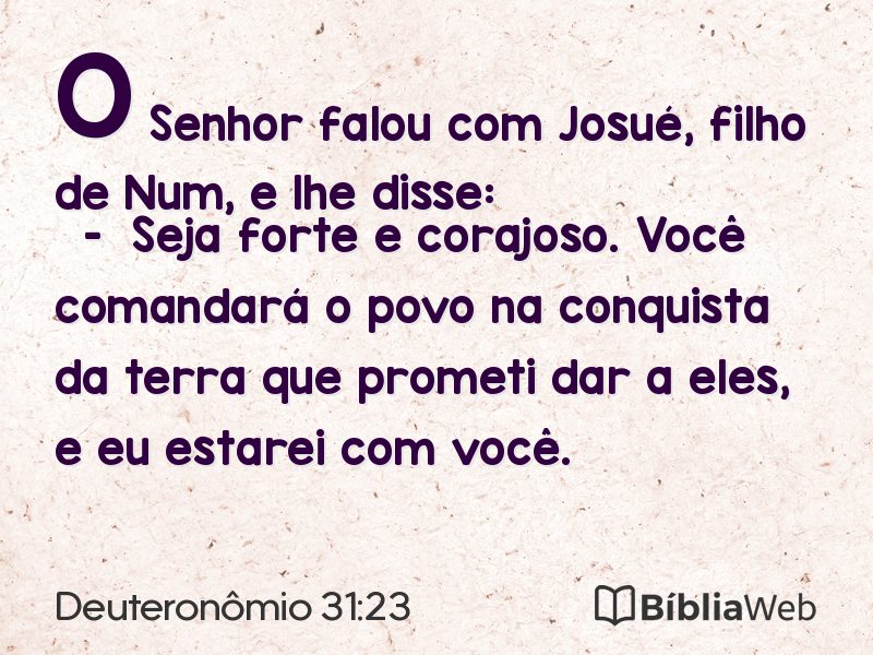 Deuteronômio 31:23 em imagem para compartilhar