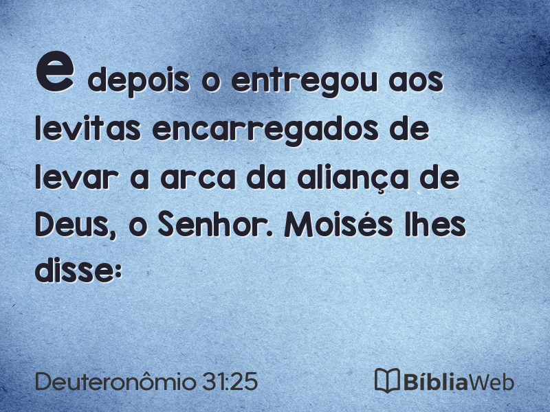 Deuteronômio 31:25 em imagem para compartilhar