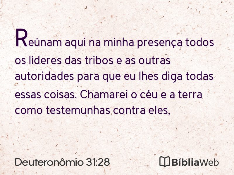Deuteronômio 31:28 em imagem para compartilhar