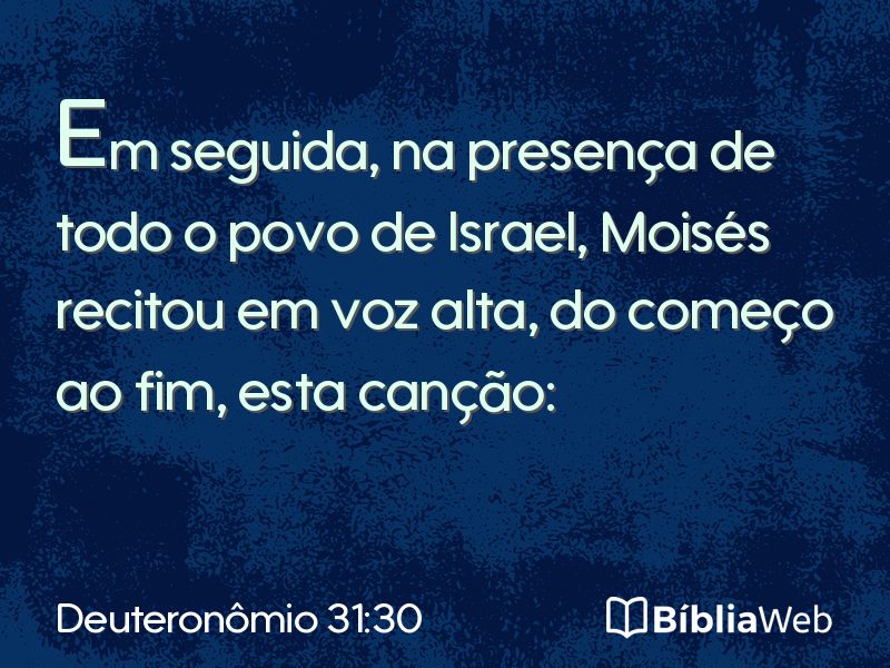 Deuteronômio 31:30 em imagem para compartilhar