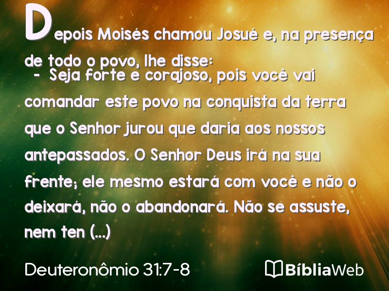 Deuteronômio 31:7-8 em imagem para compartilhar