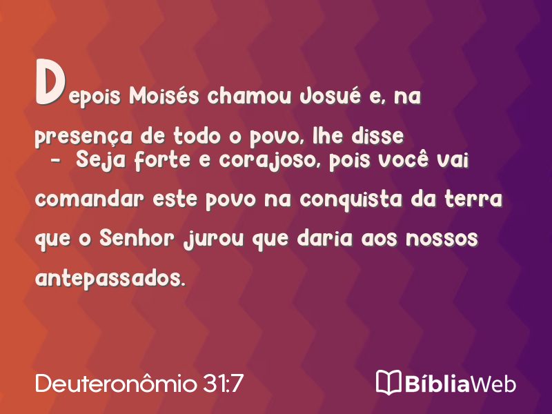 Deuteronômio 31:7 em imagem para compartilhar
