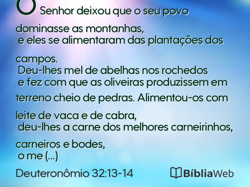 Deuteronômio 32:13-14 em imagem para compartilhar