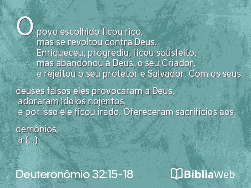 Deuteronômio 32:15-18 em imagem para compartilhar