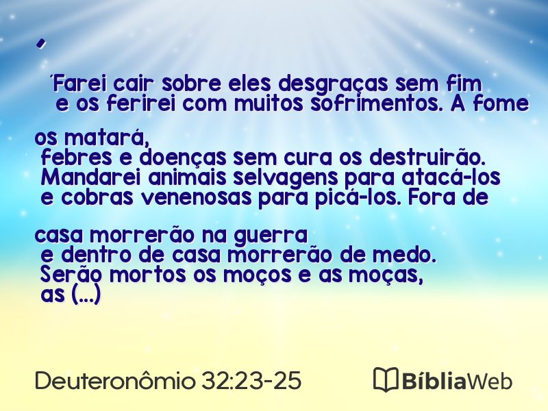 Deuteronômio 32:23-25 em imagem para compartilhar