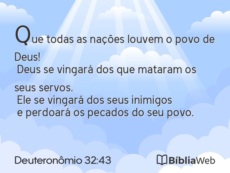 Deuteronômio 32:43 em imagem para compartilhar