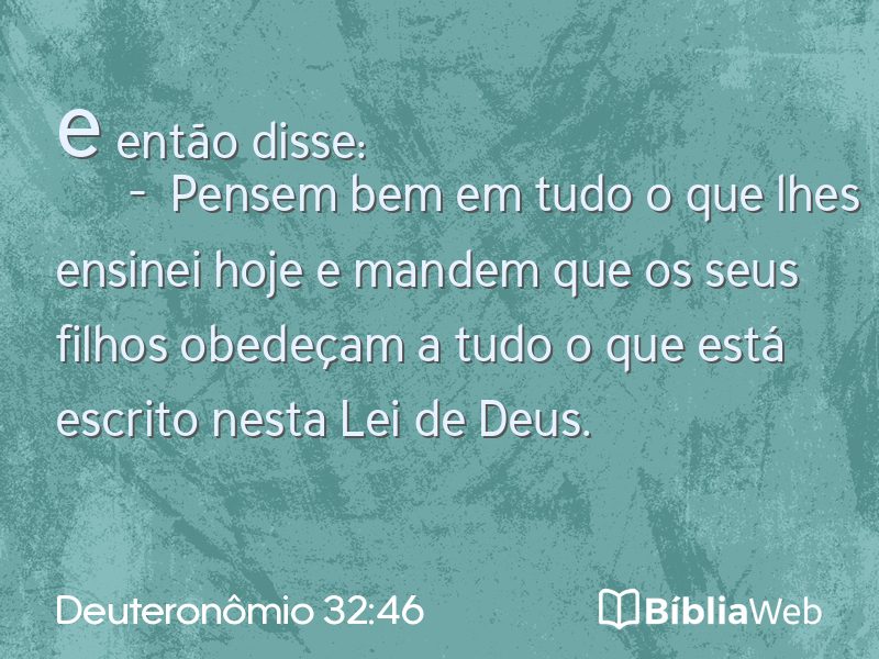 Deuteronômio 32:46 em imagem para compartilhar