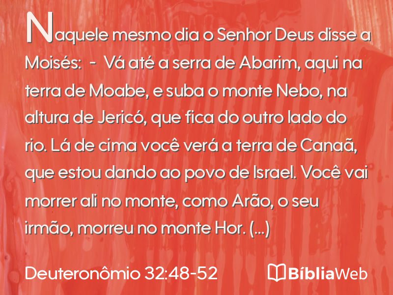 Deuteronômio 32:48-52 em imagem para compartilhar