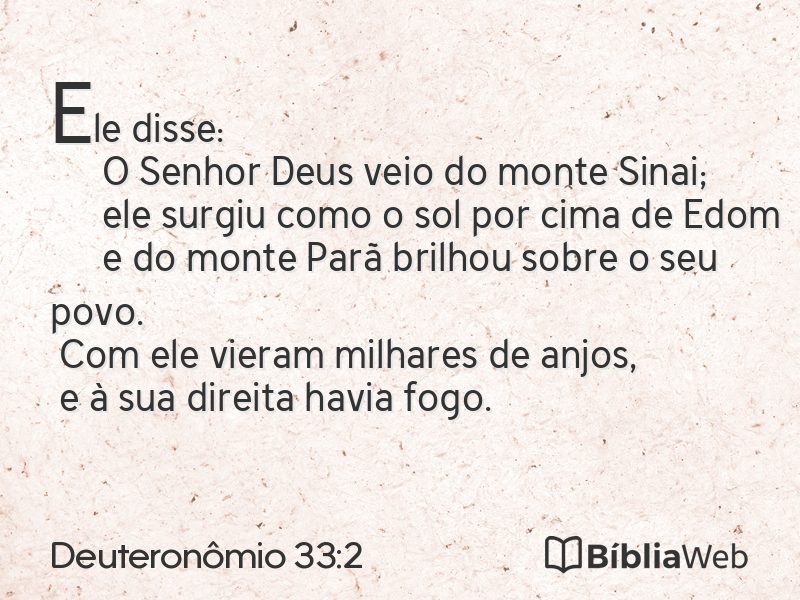 Deuteronômio 33:2 em imagem para compartilhar
