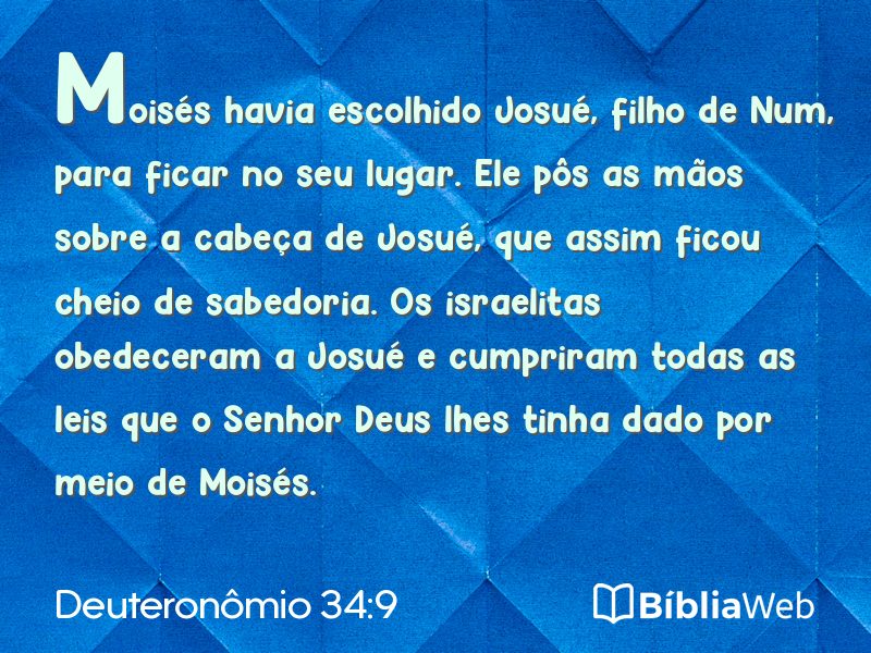 Deuteronômio 34:9 em imagem para compartilhar
