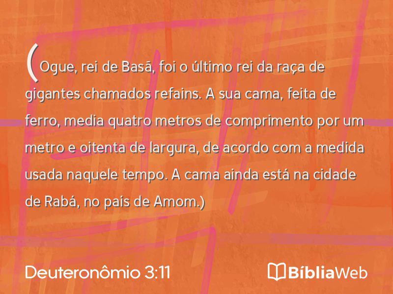 Deuteronômio 3:11 em imagem para compartilhar