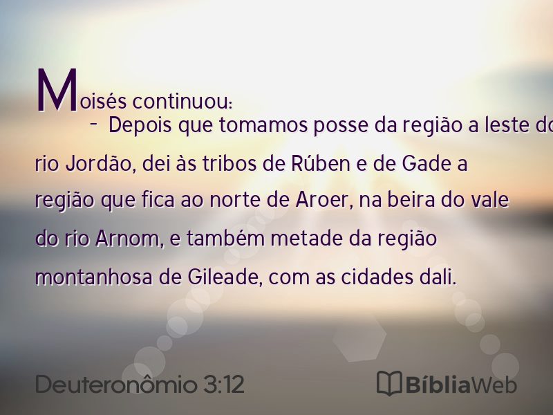 Deuteronômio 3:12 em imagem para compartilhar