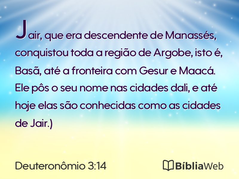 Deuteronômio 3:14 em imagem para compartilhar