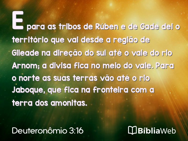 Deuteronômio 3:16 em imagem para compartilhar