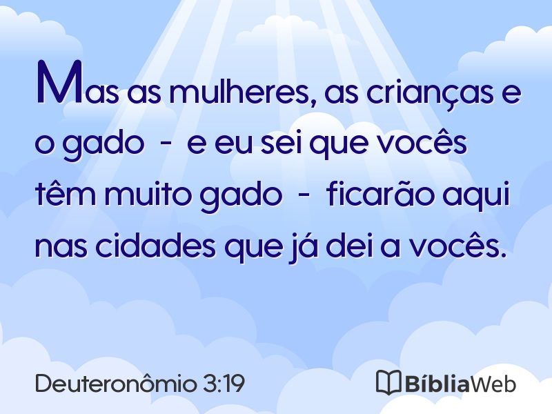 Deuteronômio 3:19 em imagem para compartilhar