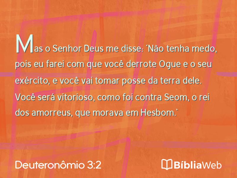 Deuteronômio 3:2 em imagem para compartilhar