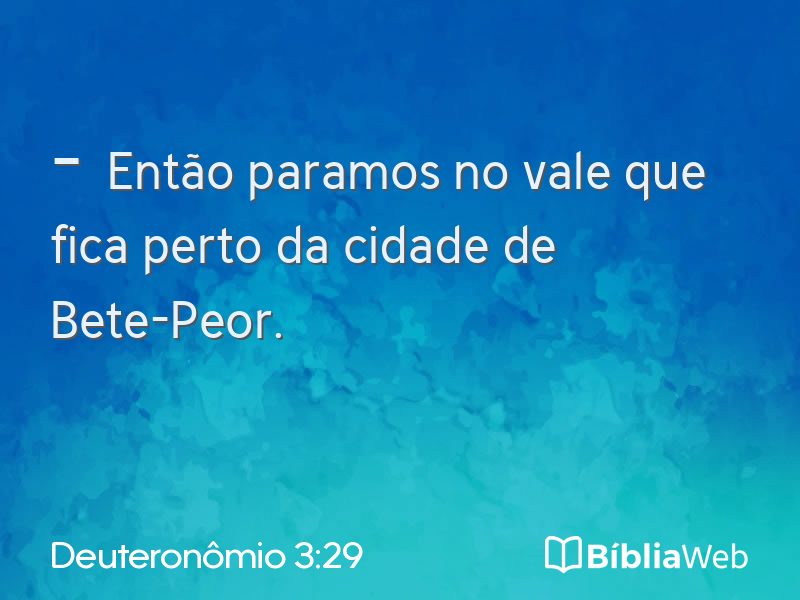 Deuteronômio 3:29 em imagem para compartilhar