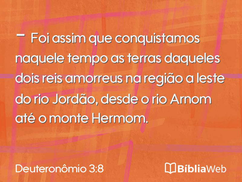 Deuteronômio 3:8 em imagem para compartilhar