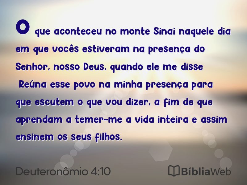 Deuteronômio 4:10 em imagem para compartilhar