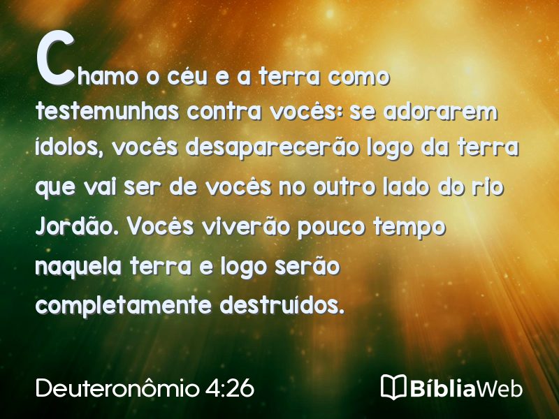 Deuteronômio 4:26 em imagem para compartilhar