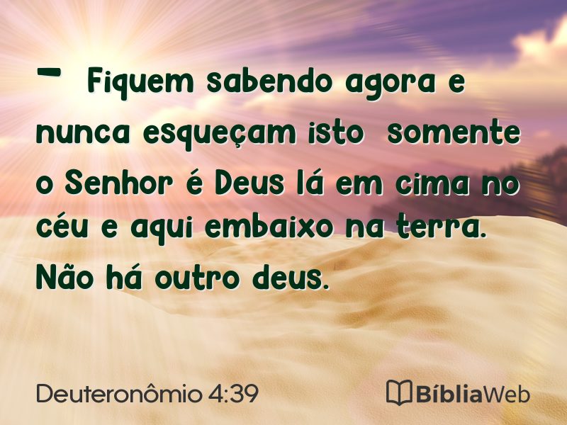 Deuteronômio 4:39 em imagem para compartilhar