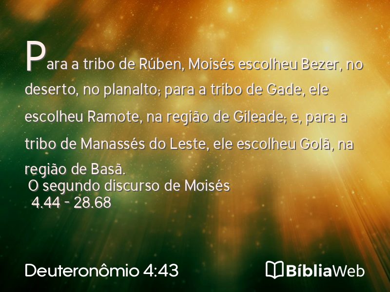 Deuteronômio 4:43 em imagem para compartilhar