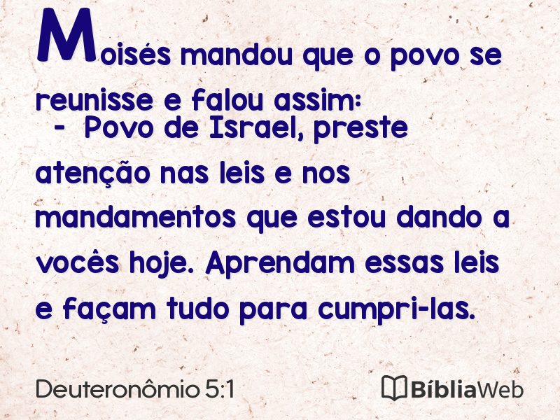 Deuteronômio 5:1 em imagem para compartilhar