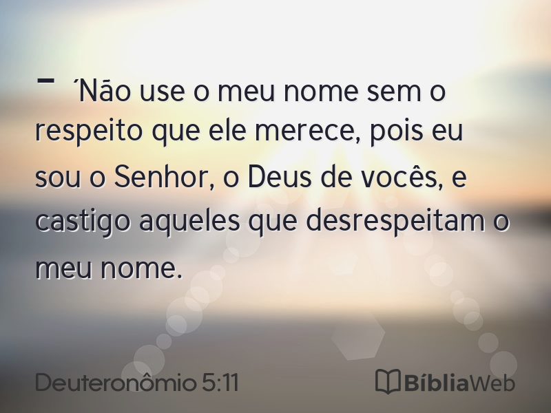 Deuteronômio 5:11 em imagem para compartilhar