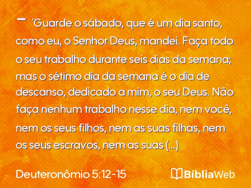 Deuteronômio 5:12-15 em imagem para compartilhar