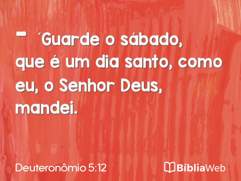 Deuteronômio 5:12 em imagem para compartilhar