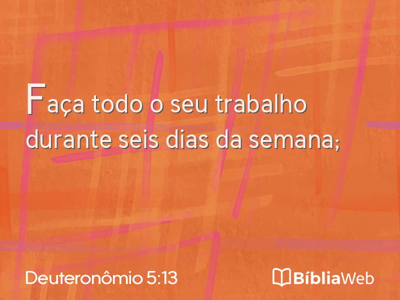 Deuteronômio 5:13 em imagem para compartilhar