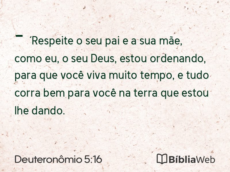 Deuteronômio 5:16 em imagem para compartilhar