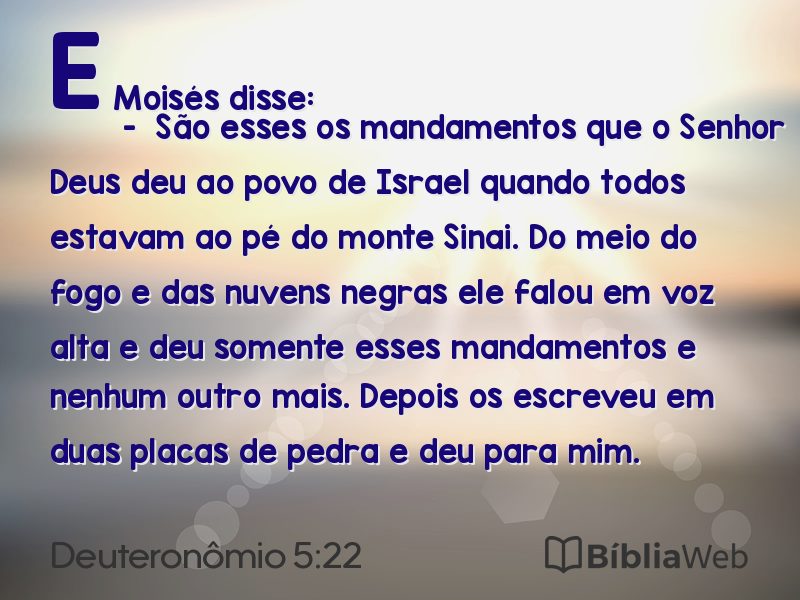 Deuteronômio 5:22 em imagem para compartilhar