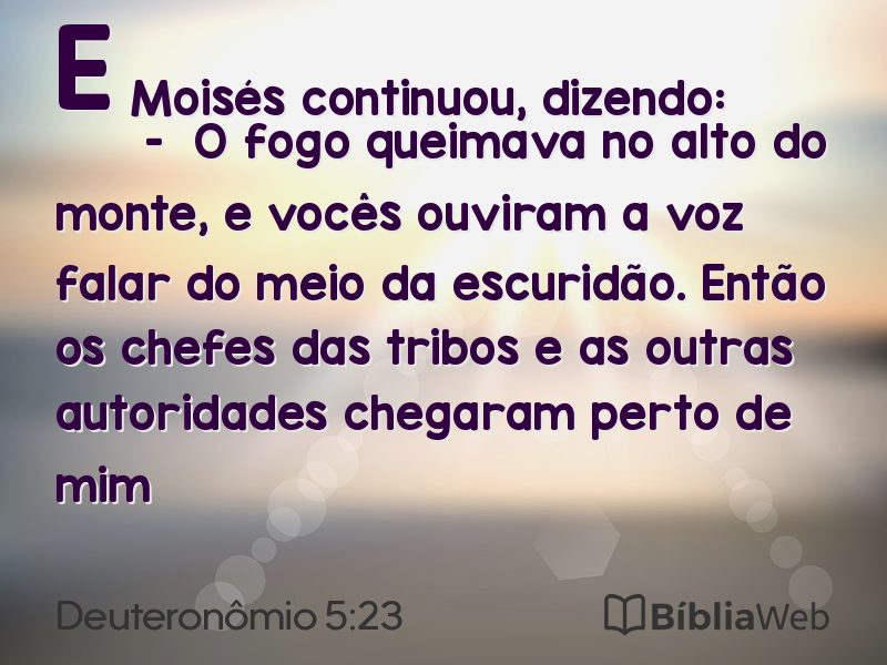 Deuteronômio 5:23 em imagem para compartilhar