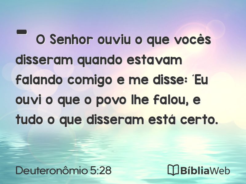 Deuteronômio 5:28 em imagem para compartilhar