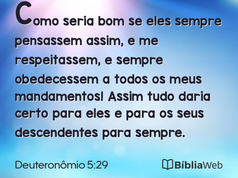 Deuteronômio 5:29 em imagem para compartilhar