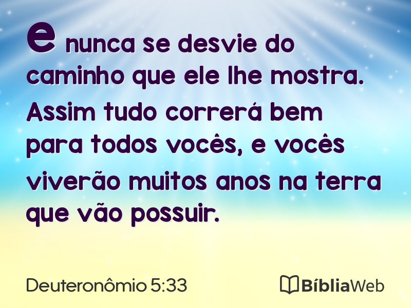 Deuteronômio 5:33 em imagem para compartilhar