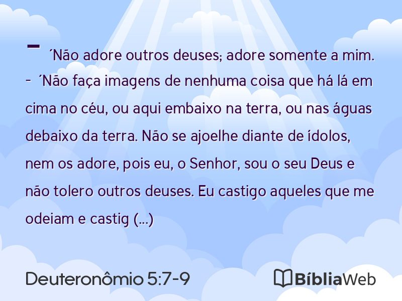 Deuteronômio 5:7-9 em imagem para compartilhar