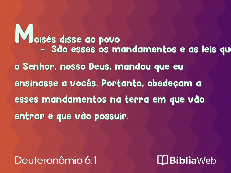 Deuteronômio 6:1 em imagem para compartilhar
